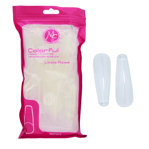 COLORFUL TIPS COFFIN Prees On Little Rose 600pz